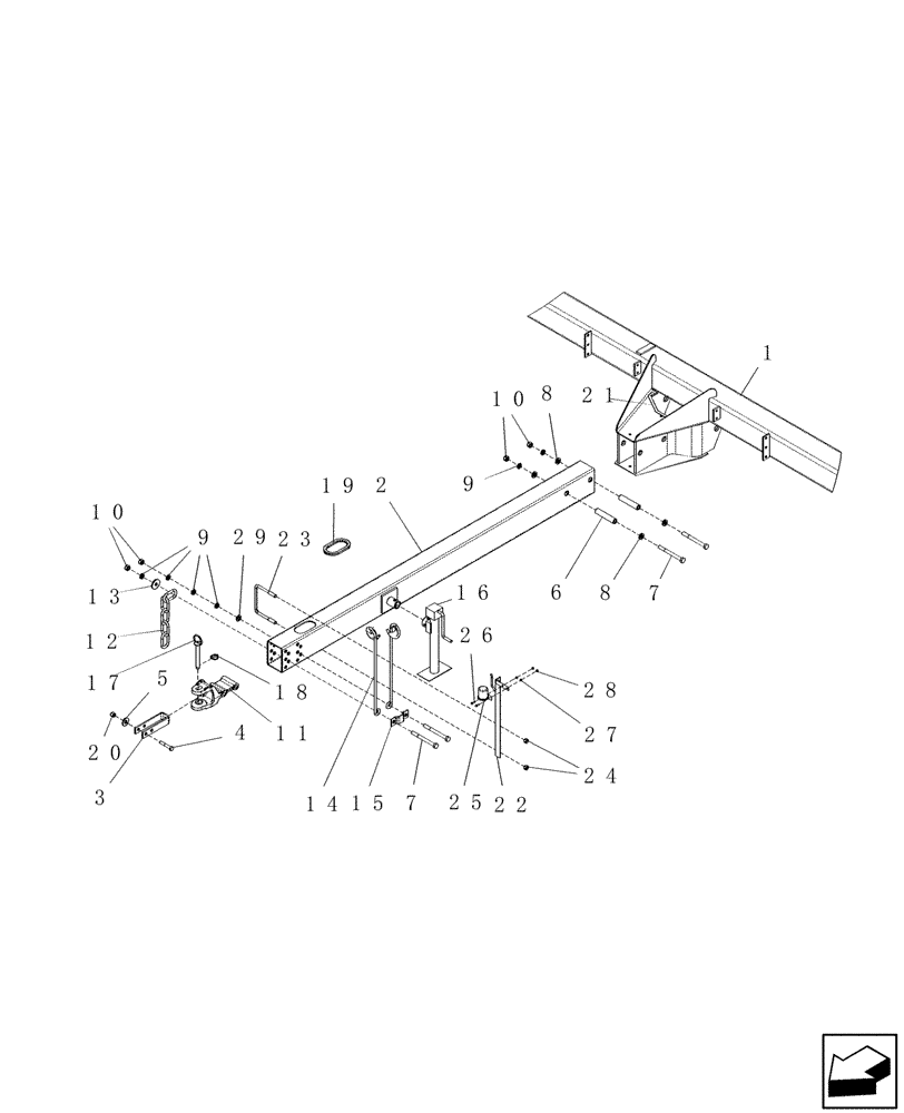 Схема запчастей Case IH 1200 - (F.10.G[02]) - MAIN FRAME AND HITCH, 6 ROW RIGID TRAILING (BSN CBJ022935) F - Frame Positioning