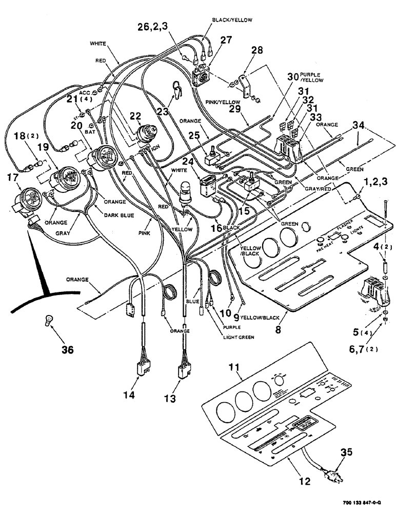 Схема запчастей Case IH 8825 - (04-14) - C0NTROL PANEL ASSEMBLY, ELECTRICAL (04) - ELECTRICAL SYSTEMS