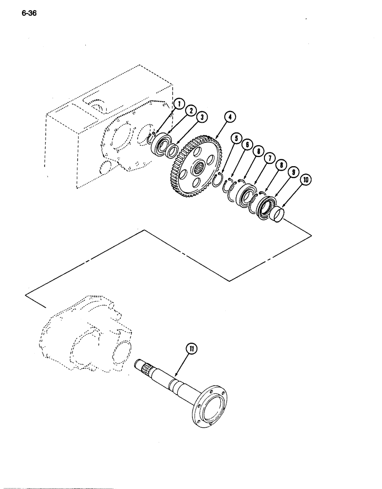 Схема запчастей Case IH 255 - (6-36) - REAR AXLE (06) - POWER TRAIN