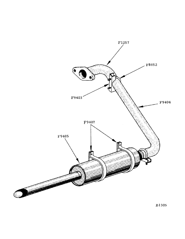 Схема запчастей Case IH 800 - (145) - MUFFLER AND EXHAUST PIPE (10) - ENGINE