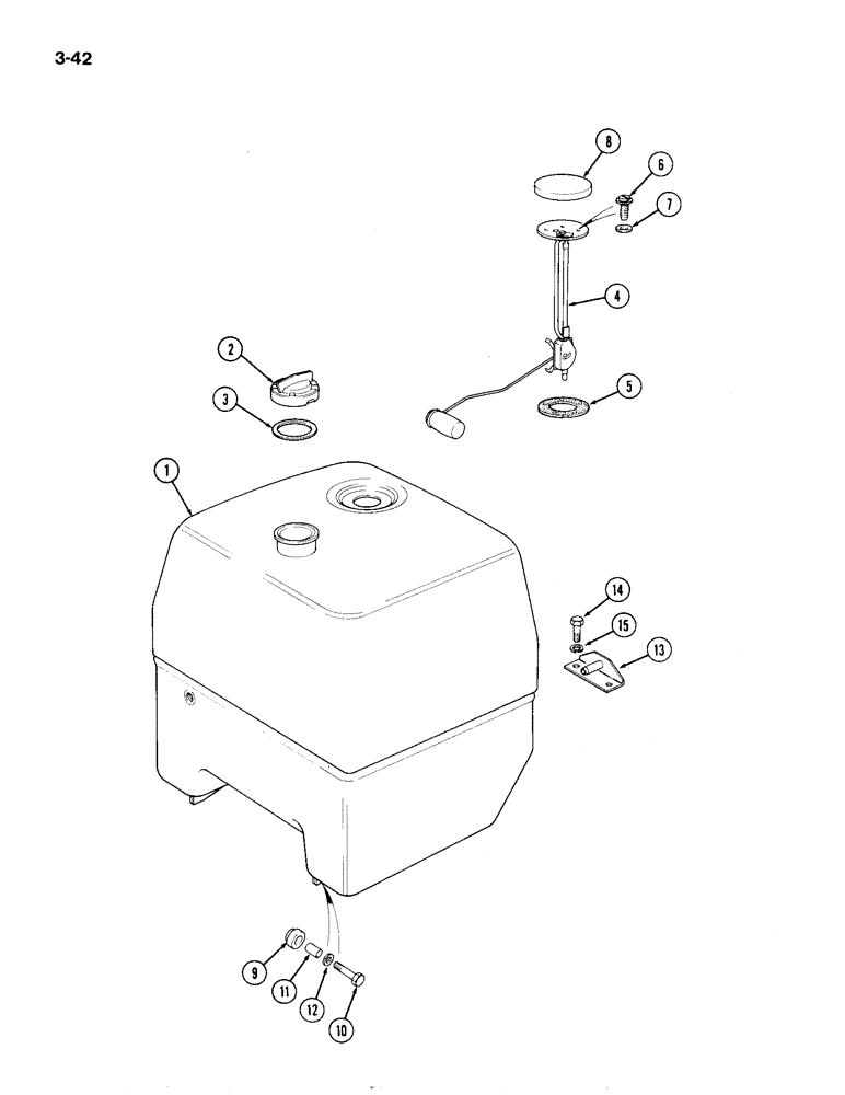Схема запчастей Case IH 1194 - (3-42) - FUEL TANK, TRACTORS WITHOUT CAB (03) - FUEL SYSTEM