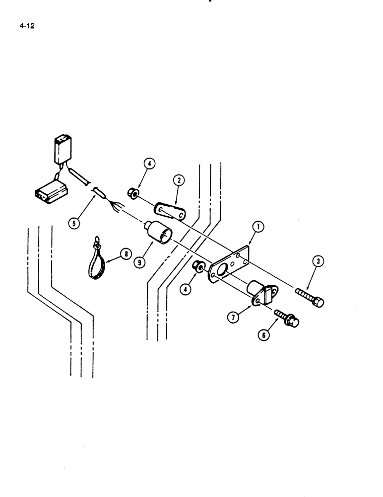 Схема запчастей Case IH 235 - (4-12) - AUXILIARY ELECTRIC OUTLET KIT (04) - ELECTRICAL SYSTEMS