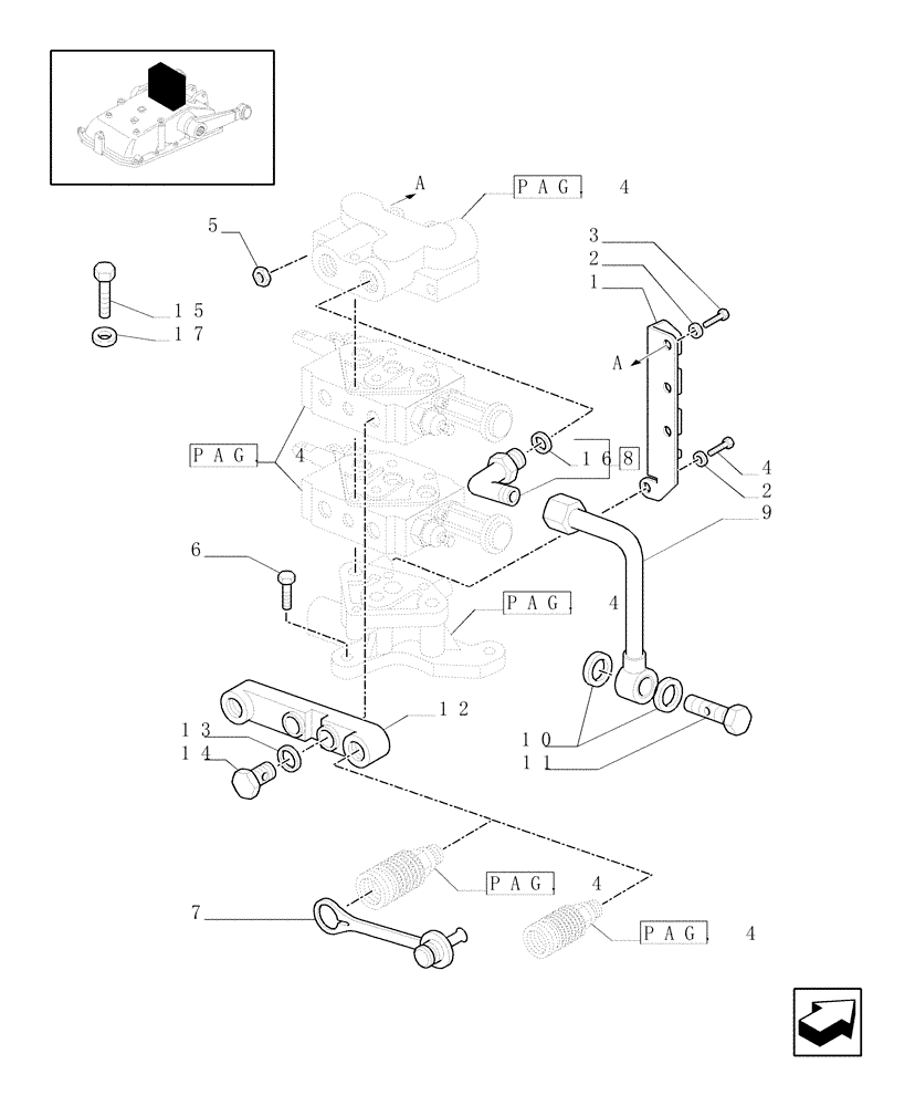 Схема запчастей Case IH JX1095C - (1.82.7/04[06]) - (VAR.027) 2 REAR REMOTE VALVES FOR MID-MOUNT AND MDC - PIPES - D5484 (07) - HYDRAULIC SYSTEM