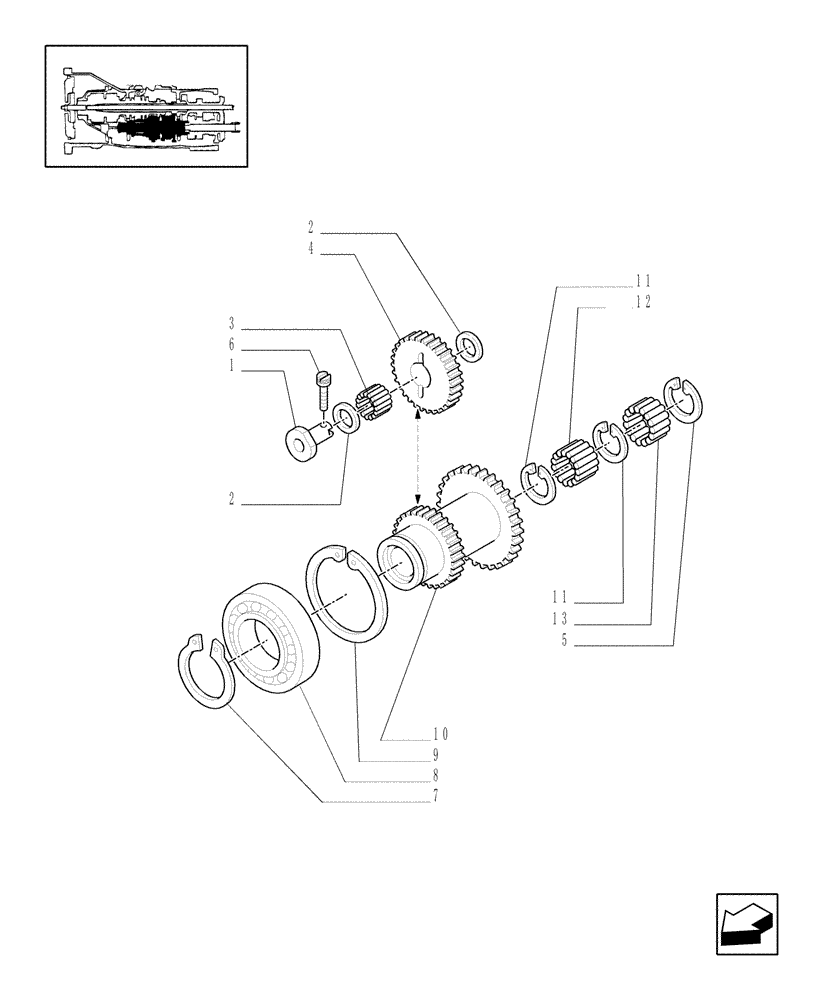 Схема запчастей Case IH JX1075C - (1.28.1[03]) - TRANSMISSION GEARS (03) - TRANSMISSION