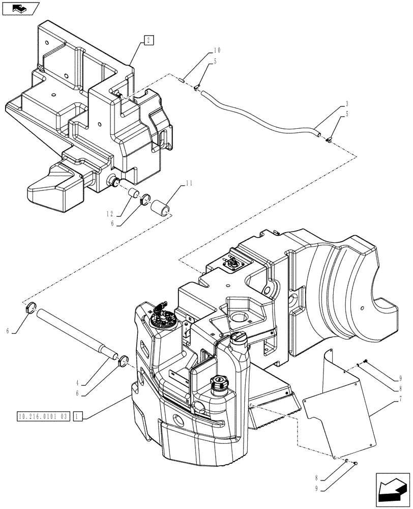 Схема запчастей Case IH PUMA 200 - (10.216.0101[01]) - ABS SYSTEM - FUEL TANKS AND PIPES (VAR.743922) (10) - ENGINE