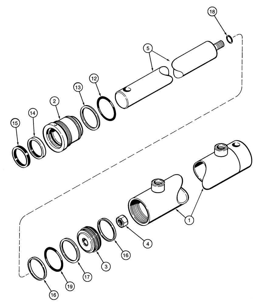 Схема запчастей Case IH 2155 - (8-54) - BASKET LIFT MASTER CYLINDER ASSEMBLY (07) - HYDRAULICS