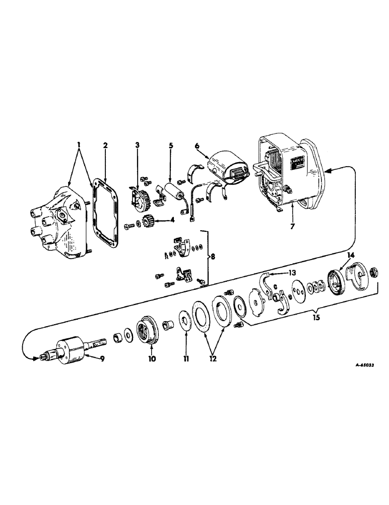 Схема запчастей Case IH 340 - (065) - ELECTRICAL SYSTEM, MAGNETO, WICO ELECTRIC CO. Lubrication System