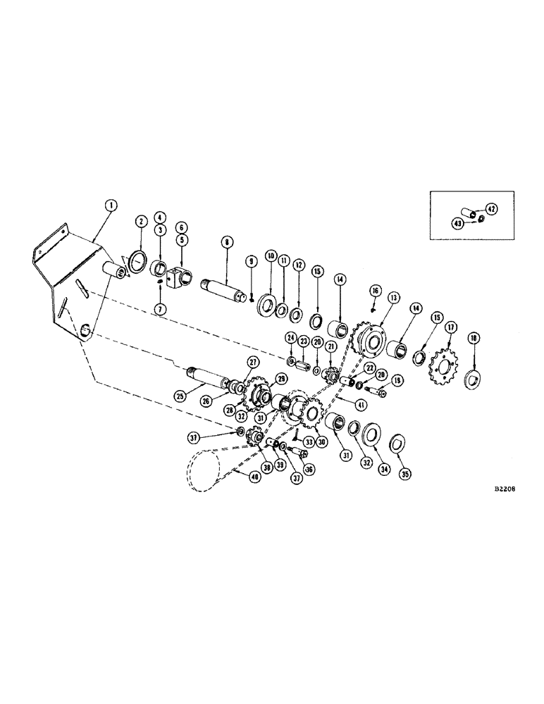 Схема запчастей Case IH F345 - (14) - MAIN DRIVE SPROCKETS AND TIGHTENERS, MODELS 1000, 1010, 1060 (58) - ATTACHMENTS/HEADERS