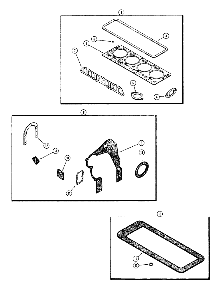 Схема запчастей Case IH 1255 - (042) - ENGINE GASKET KITS (10) - ENGINE