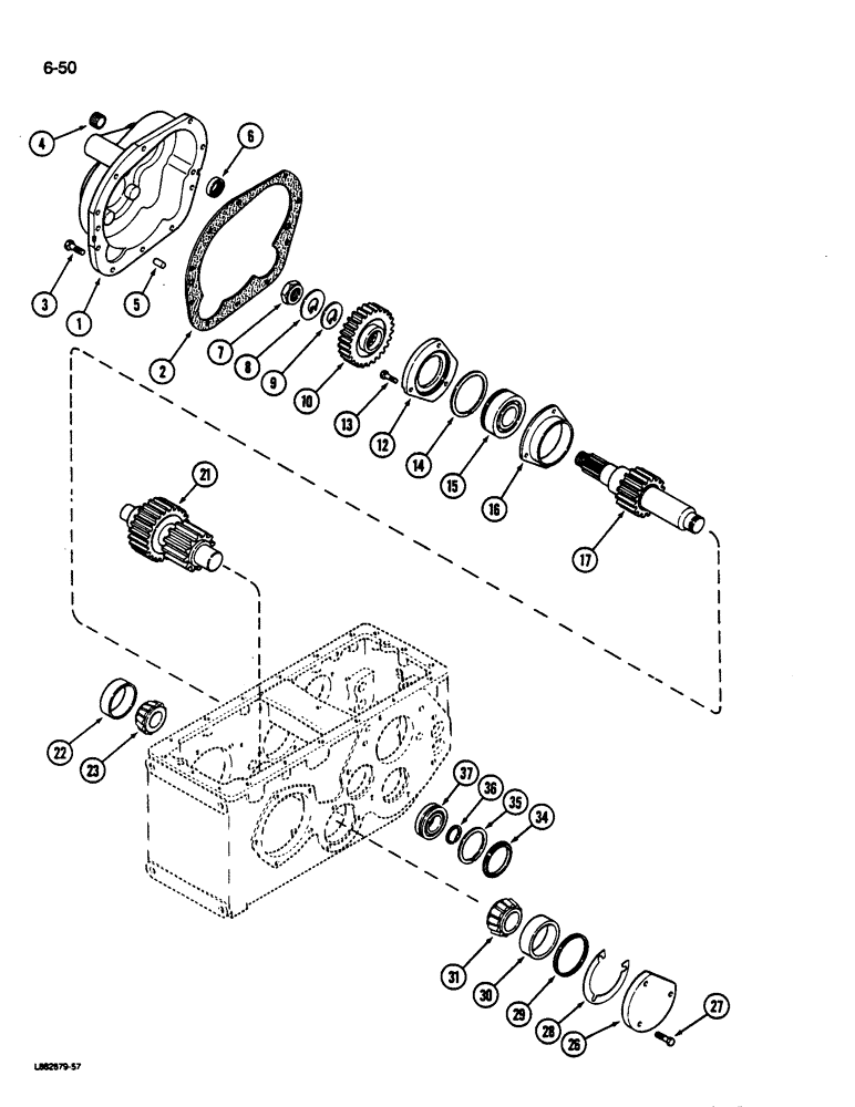 Схема запчастей Case IH 1822 - (6-50) - TRANS. INTERMEDIATE SHAFT, 1822 CTTN PICKER PIN JJC0012001 AND 1844 CTTN PICKER JJC0002001 AND AFT (03) - POWER TRAIN