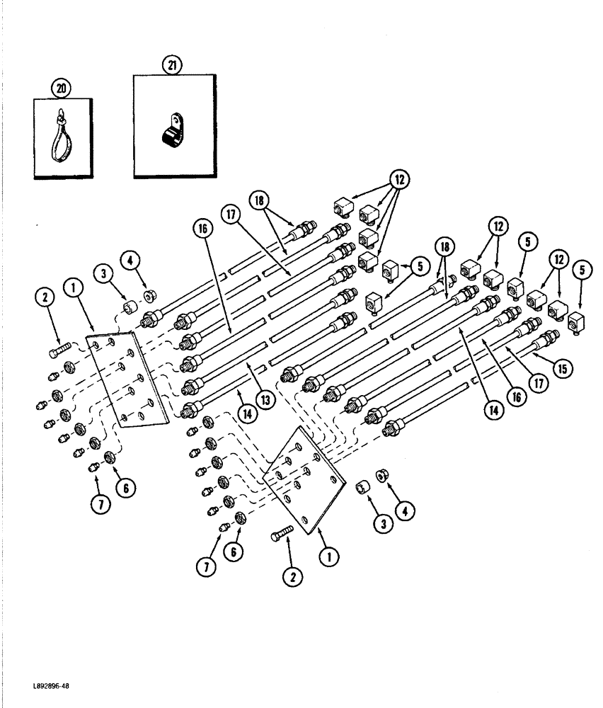 Схема запчастей Case IH 1844 - (9E-06) - CHASSIS GREASE SYSTEM, 1844 COTTON PICKER (12) - CHASSIS