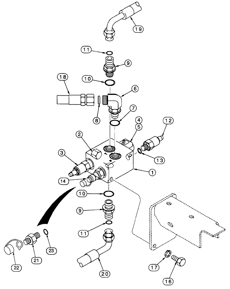 Схема запчастей Case IH 2555 - (08-13) - AUGER VALVE TO WATER SADDLE - HYDRAULIC LINES (07) - HYDRAULICS