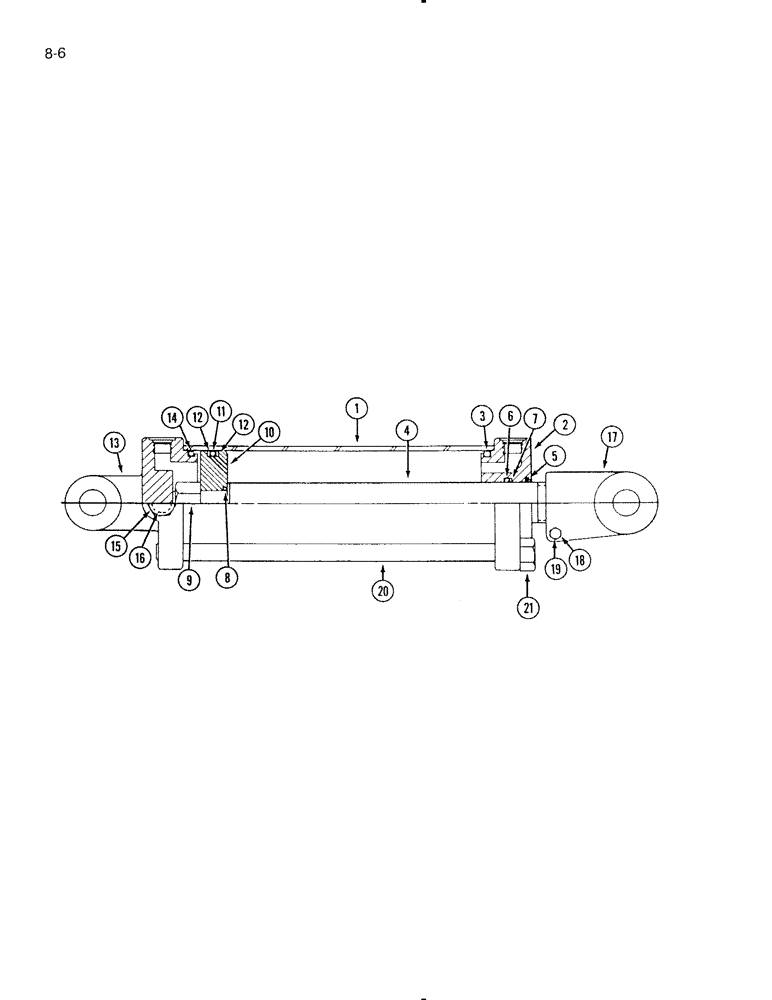 Схема запчастей Case IH 575 - (8-06) - HYDRAULIC CYLINDER, DOUBLE ACTING, 2 ID X 8 INCH STROKE, PRINCE (08) - HYDRAULICS