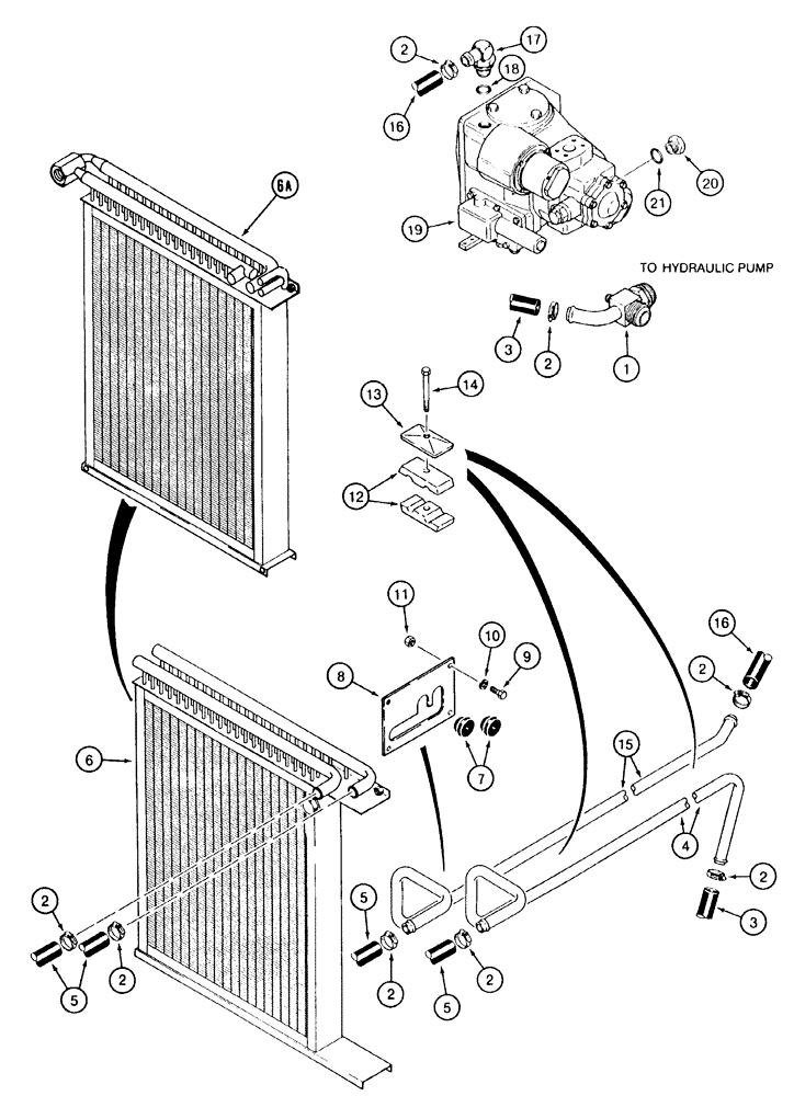 Схема запчастей Case IH 2155 - (6-02) - OIL COOLER HYDRAULIC SYSTEM (03) - POWER TRAIN