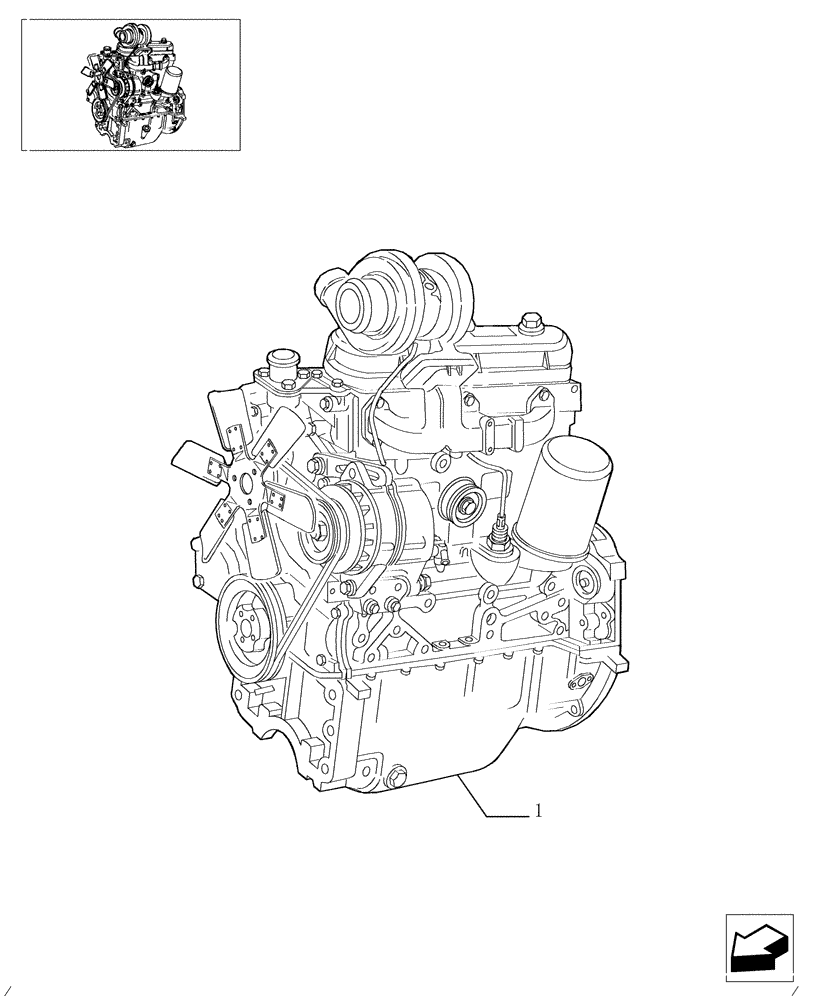 Схема запчастей Case IH JX1070N - (0.02.1/01) - ENGINE (01) - ENGINE