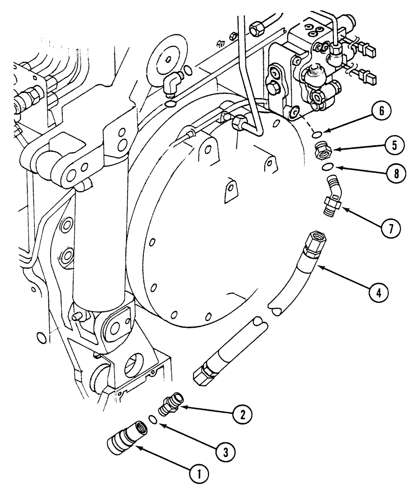 Схема запчастей Case IH 1200 - (A.10.A[50]) - MOTOR CASE DRAIN ATTACHMENT KIT, MX100 - MX170 MAXXUM TRACTORS A - Distribution Systems