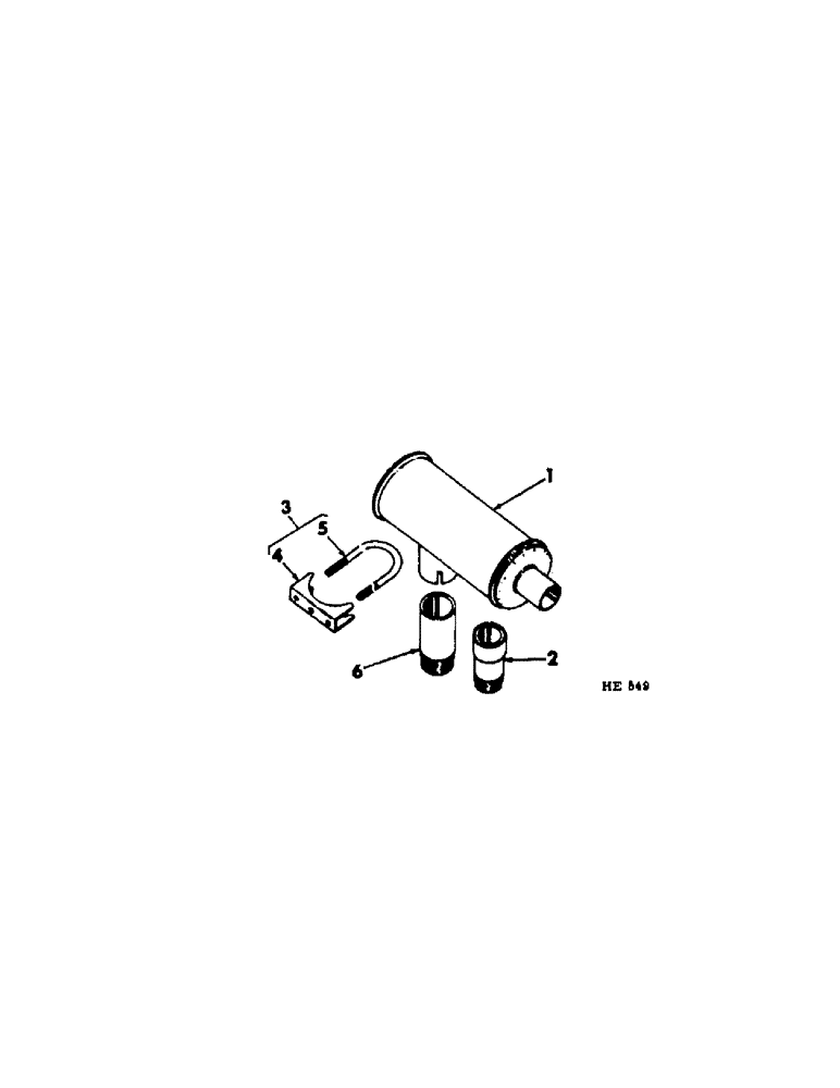 Схема запчастей Case IH 201 - (E-004[A]) - EXHAUST MUFFLER (10) - ENGINE