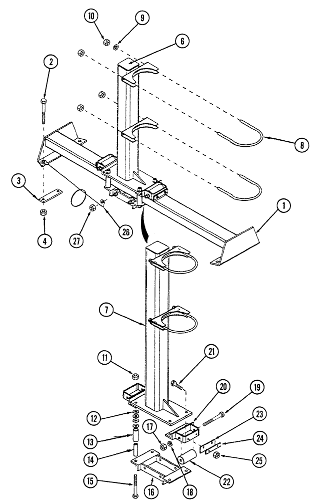 Схема запчастей Case IH NFX - (9-80) - PRIMARY MANIFOLD STANDS REAR TOW - SINGLE (09) - CHASSIS