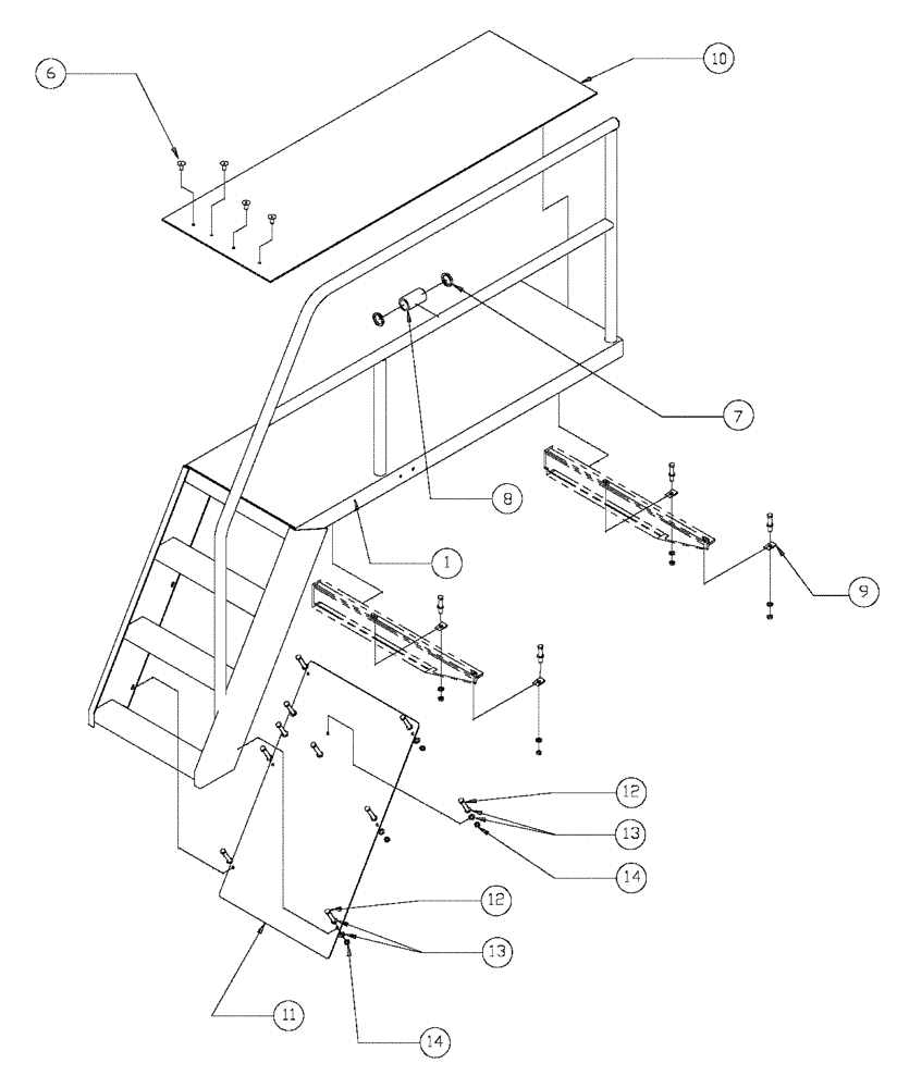 Схема запчастей Case IH FLX3300B - (04-007) - WALKWAY ASSEMBLY Frame & Suspension