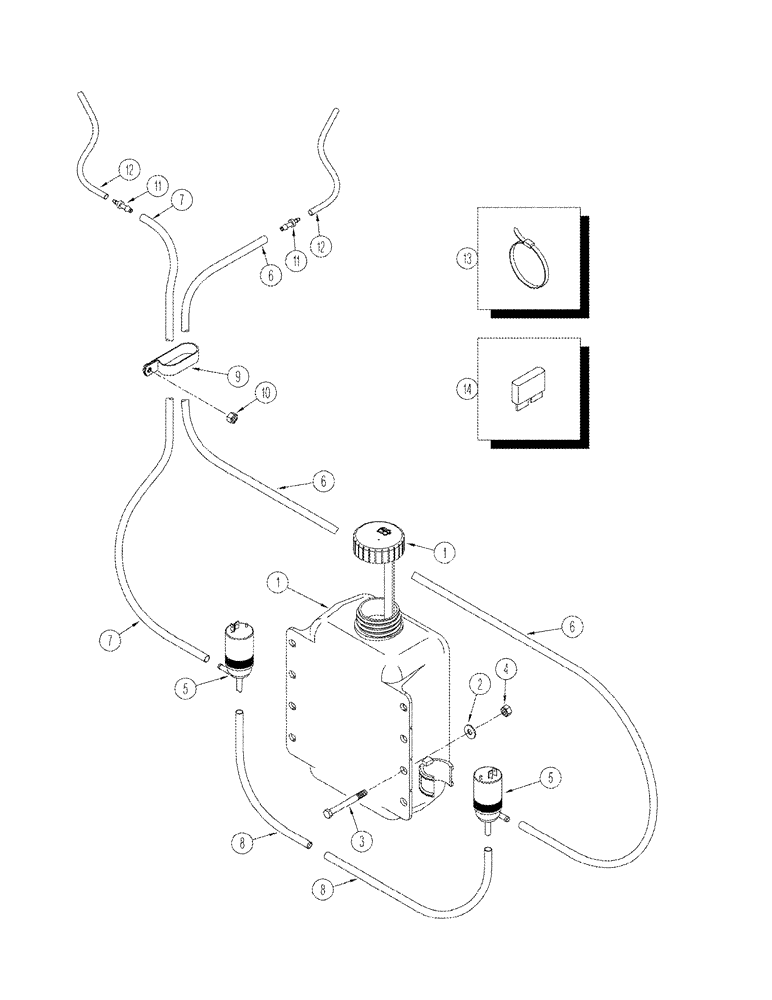 Схема запчастей Case IH STX275 - (04-03) - WINDSHIELD WASHER (04) - ELECTRICAL SYSTEMS