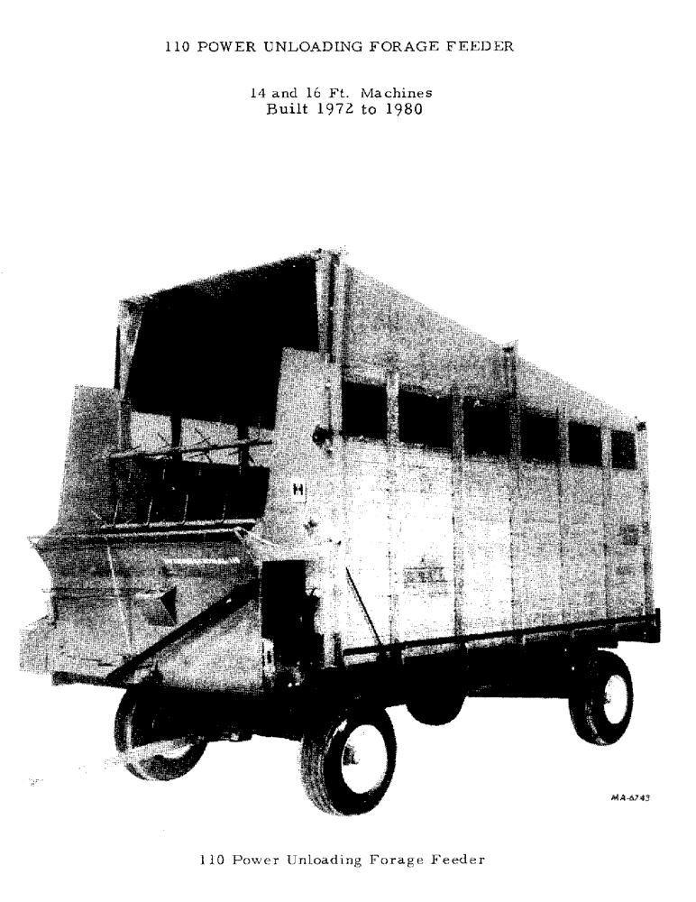 Схема запчастей Case IH 110 - (D-02) - 110 POWER UNLOADING FORAGE FEEDER 