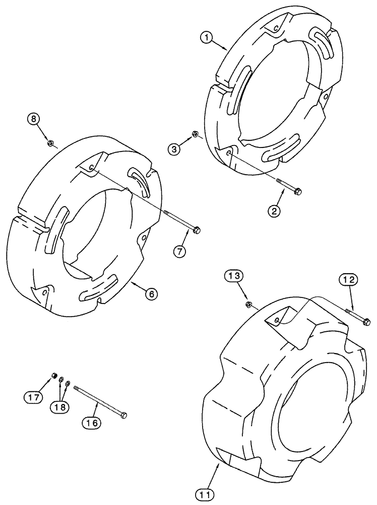 Схема запчастей Case IH MX270 - (06-46) - REAR WHEEL WEIGHTS (06) - POWER TRAIN