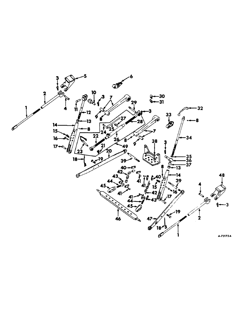 Схема запчастей Case IH 504 - (248) - DRAWBAR AND HITCHES, THREE-POINT HITCH, CATEGORY I Drawbar & Hitches