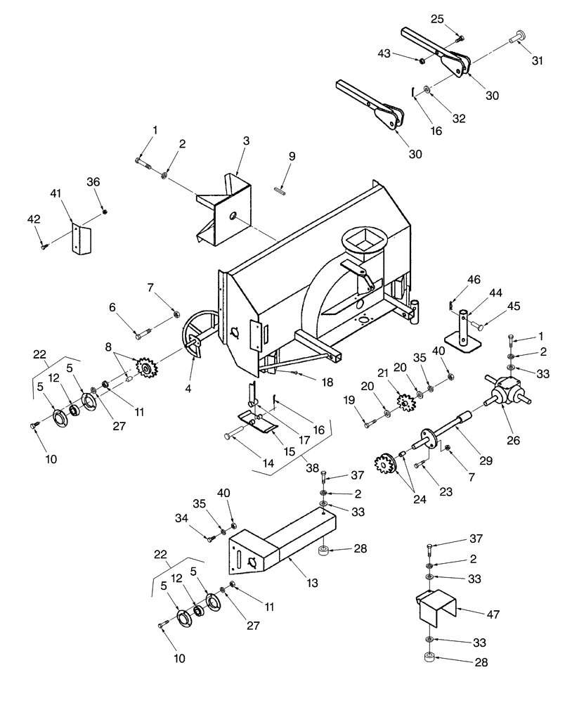 Схема запчастей Case IH 716B - (001) - AUGER & FRAME, 60" 