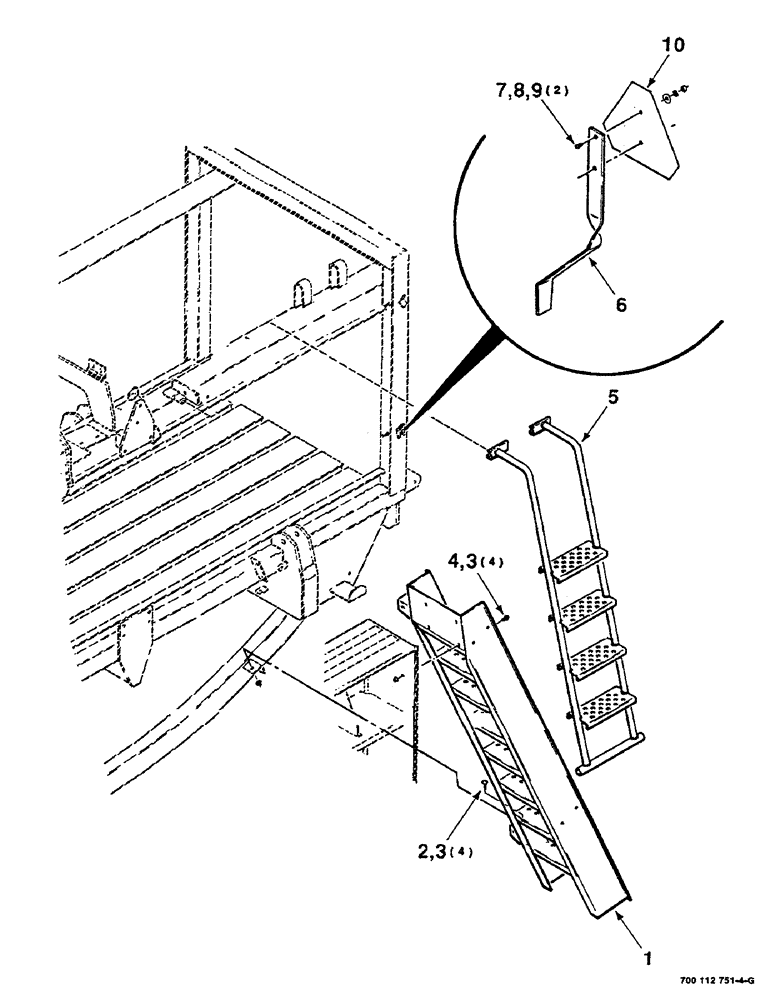 Схема запчастей Case IH 8580 - (07-14) - LADDER AND SMV ASSEMBLY (12) - MAIN FRAME