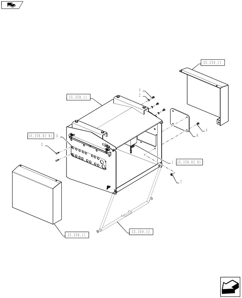 Схема запчастей Case IH 810 - (35.359.01) - HYDRAULIC CONTROL VALVE BOX, SINGLE BIN (35) - HYDRAULIC SYSTEMS