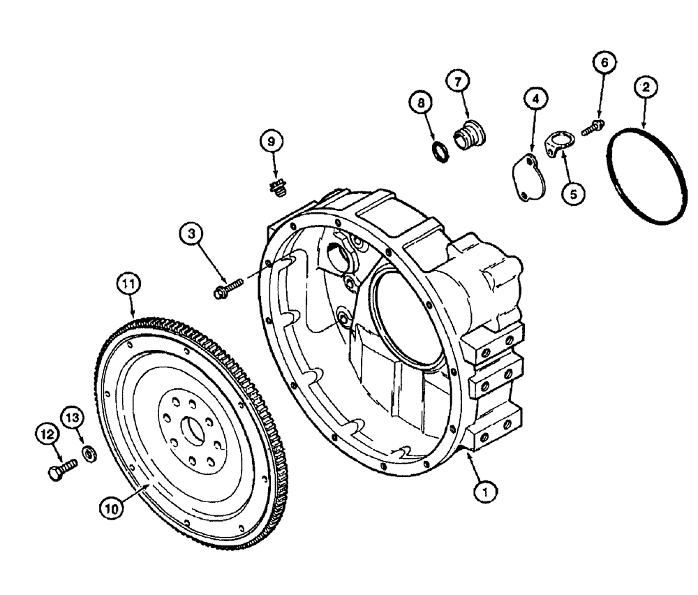 Схема запчастей Case IH SPX3200 - (03-006) - FLYWHEEL AND HOUSING (10) - ENGINE