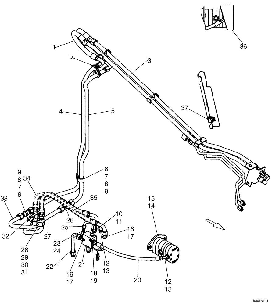 Схема запчастей Case IH 420CT - (08-17A) - HIGH FLOW, SUPPLY AND RETURN (420CT) (08) - HYDRAULICS