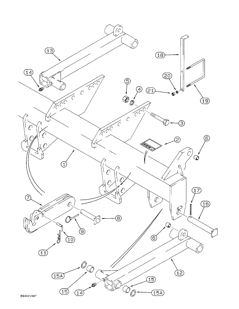 Схема запчастей Case IH 5400 - (9-092) - REAR FRAME, TRANSPORT ARMS AND DRILL MOUNTING PARTS (09) - CHASSIS