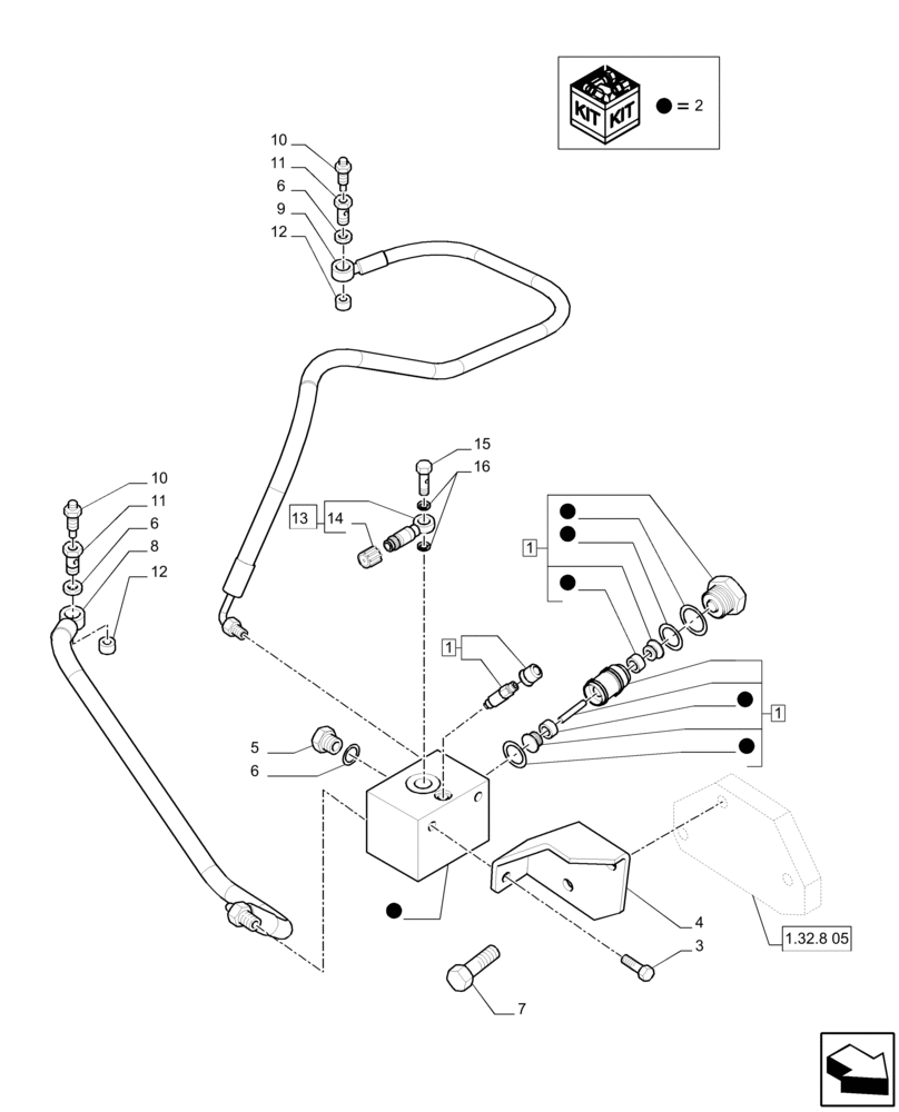 Схема запчастей Case IH PUMA 195 - (1.82.713) - (VAR.396) TRAILER BRAKE LOGIC VALVE FOR CLOSED CENTRE LOAD SENSING (07) - HYDRAULIC SYSTEM