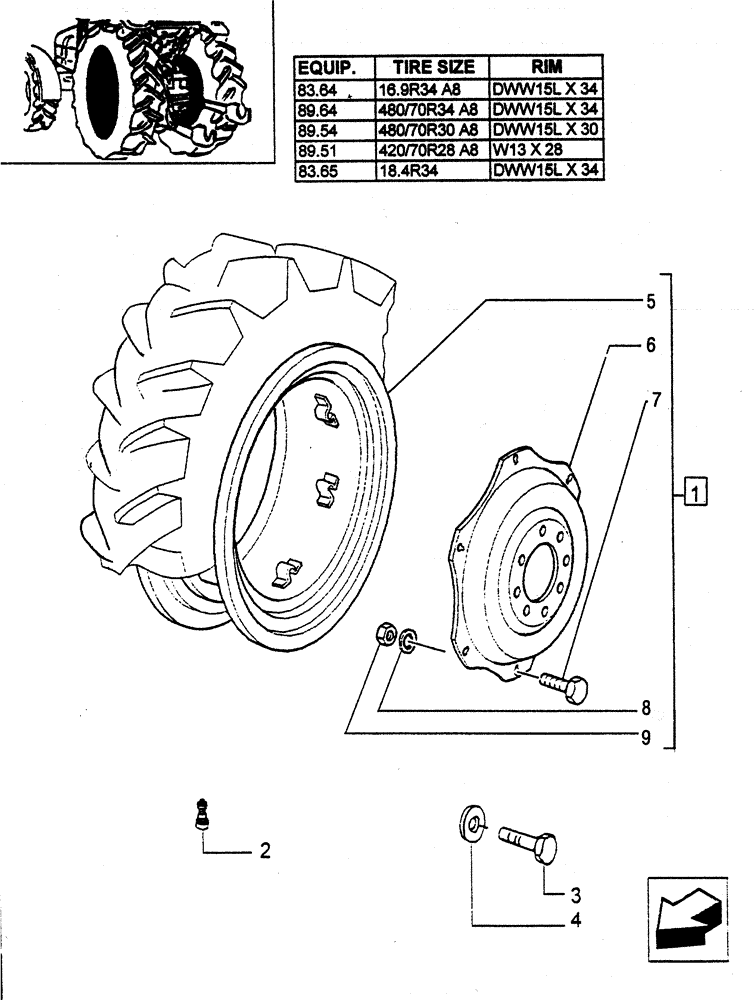 Схема запчастей Case IH JX95 - (83.00[02]) - DRIVE WHEELS (11) - WHEELS/TRACKS