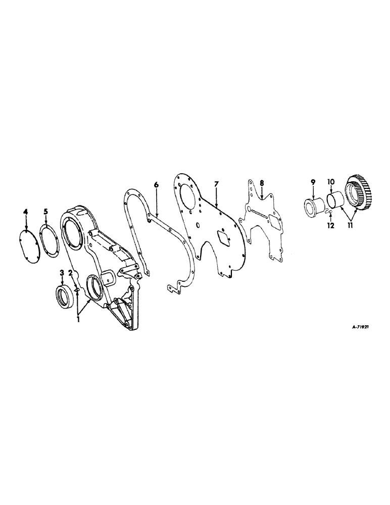 Схема запчастей Case IH 2606 - (028) - DIESEL ENGINE, CRANKCASE FRONT COVER AND IDLER GEAR (01) - ENGINE