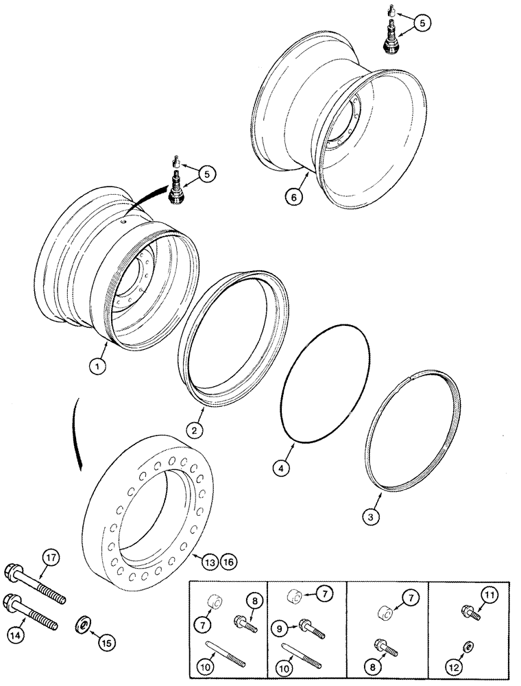 Схема запчастей Case IH CPX420 - (06-24) - WHEELS, DRIVE - SPACERS (03) - POWER TRAIN