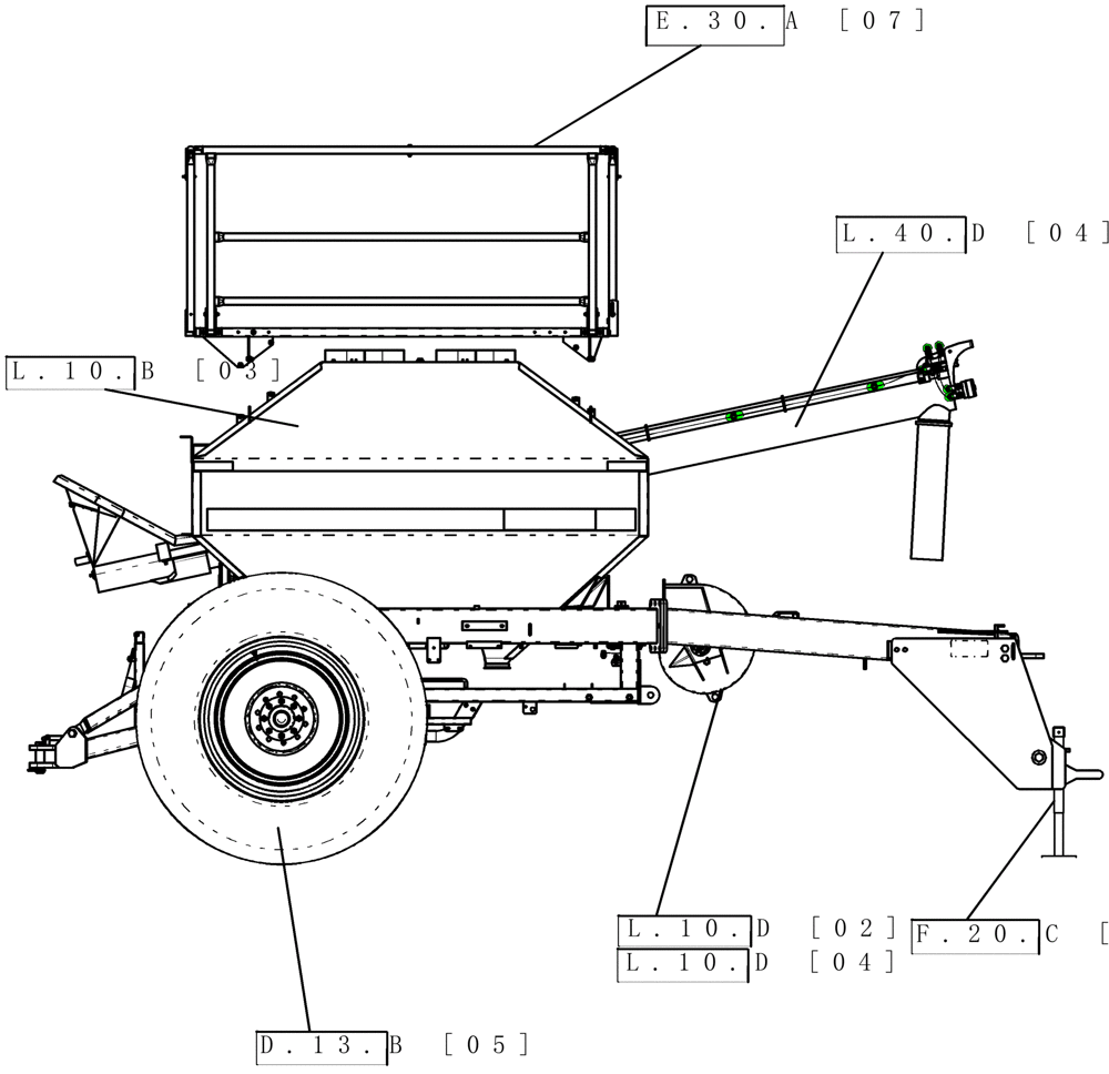 Схема запчастей Case IH ADX3260 - (A[02]) - PICTORIAL INDEX - TOW BEHIND AIR CART A - Distribution Systems
