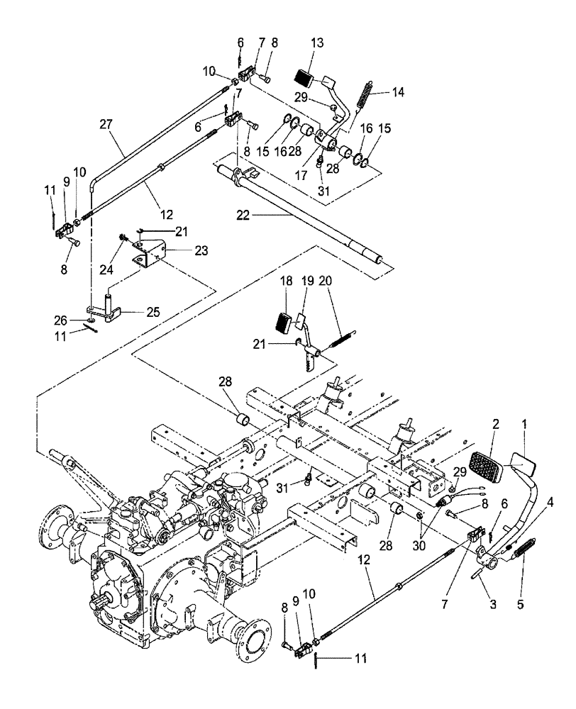 Схема запчастей Case IH DX18E - (03.12) - BRAKE PEDALS (03) - TRANSMISSION