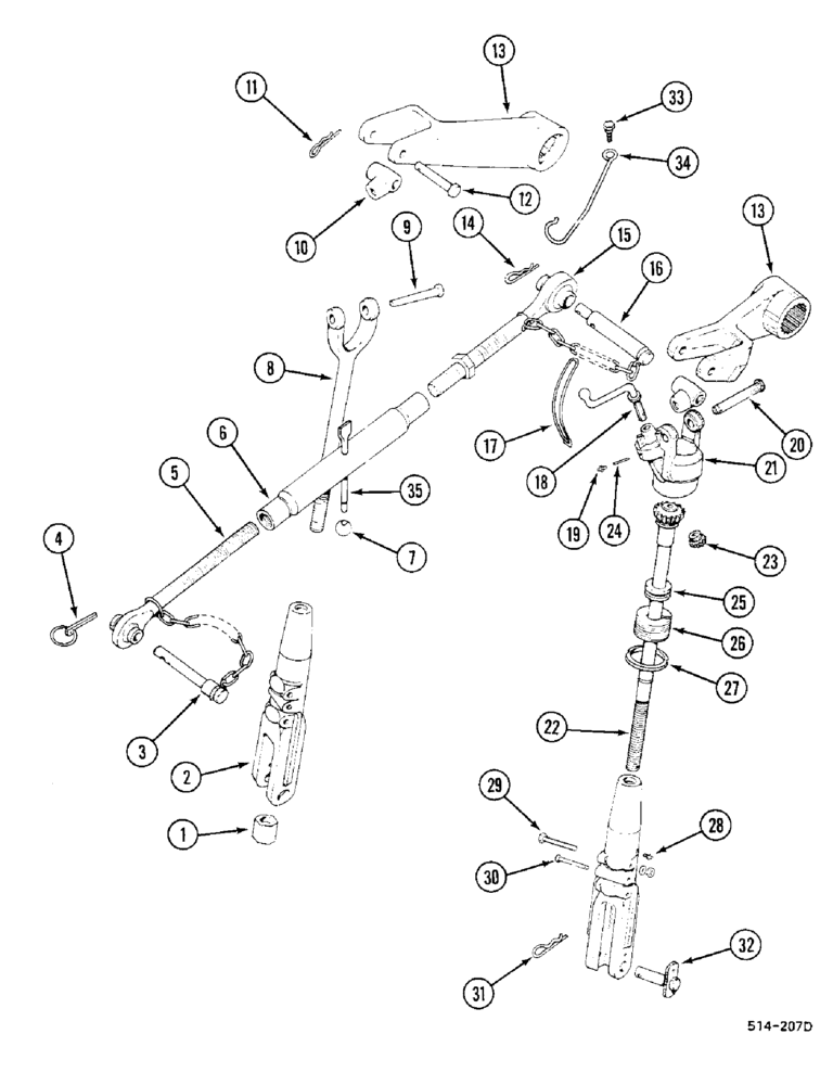 Схема запчастей Case IH 685 - (9-782) - THREE POINT HITCH (09) - CHASSIS/ATTACHMENTS