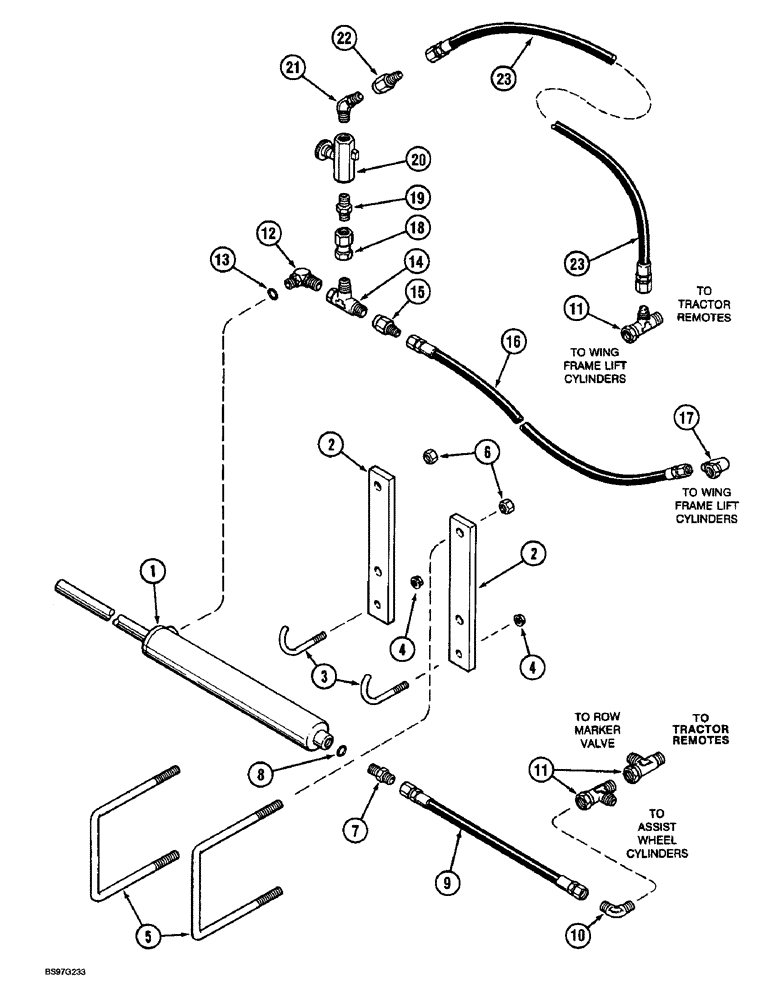 Схема запчастей Case IH 900 - (8-106) - HYDRAULIC PRESSURE BOOSTER, PLATE VERTICAL FOLDING, 12 ROW NARROW (08) - HYDRAULICS