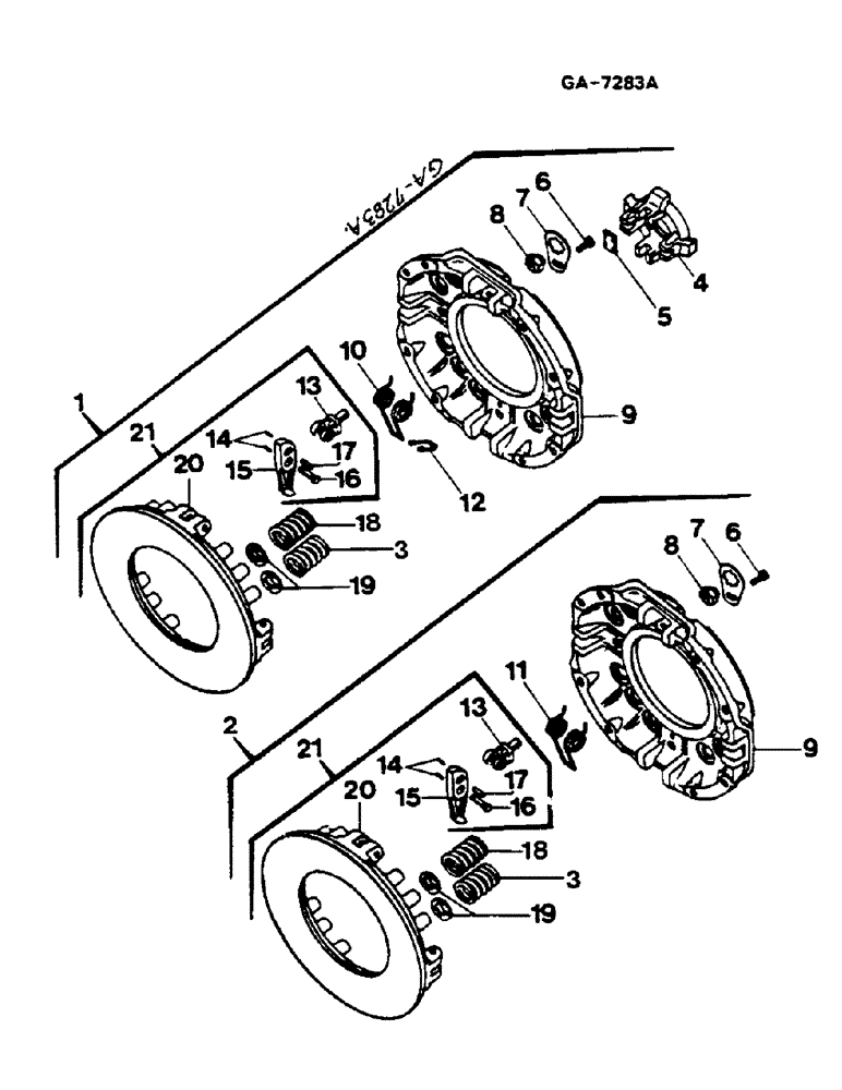 Схема запчастей Case IH 844S - (07-008) - CLUTCH MECHANISM, SINGLE CLUTCH, (-XXX) (04) - Drive Train