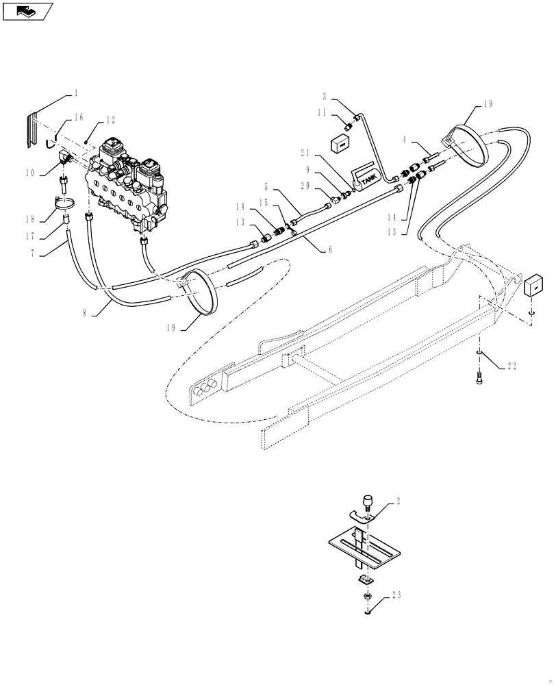 Схема запчастей Case IH 717976006 - (046) - HYDRAULIC KIT - FARMALL 40B & 50B HST - 717976006 