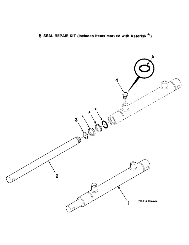 Схема запчастей Case IH 8820 - (8-20) - HYD. CYL. ASSEMBLY, REEL, SLAVE, 700711370 HYD. CYL. ASSEMBLY COMPLETE, 1" BORE X 9-3/8" STROKE (08) - HYDRAULICS