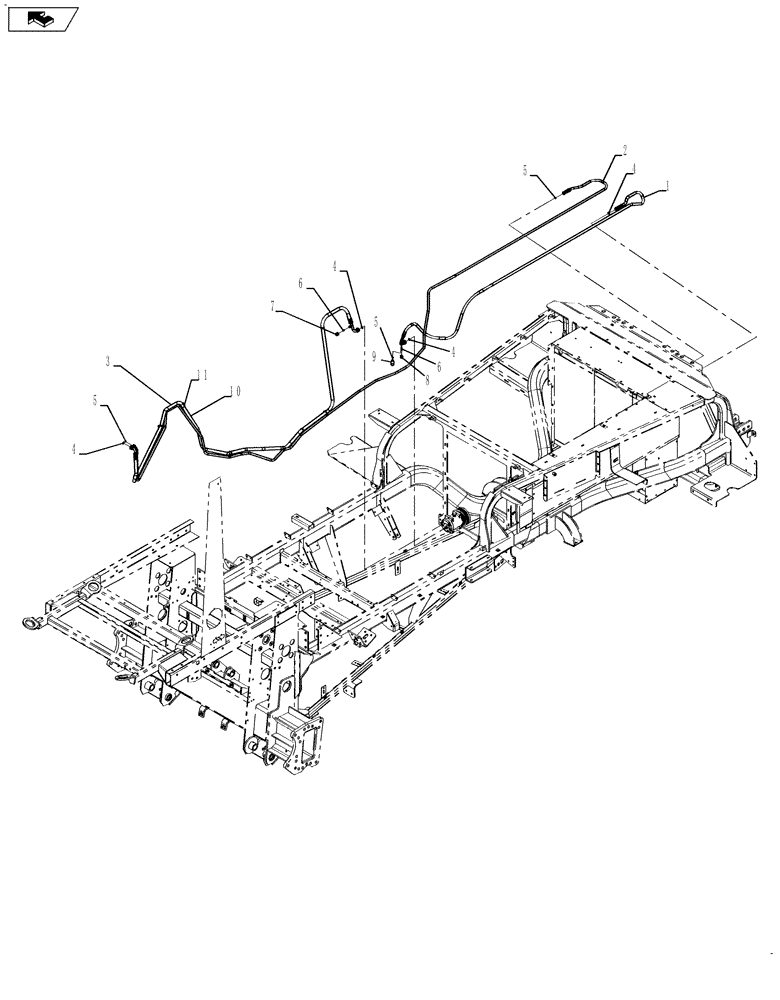 Схема запчастей Case IH 635 - (50.200.03) - HEATER, AIR CONDITIONING CHASSIS CONNECTIONS (50) - CAB CLIMATE CONTROL