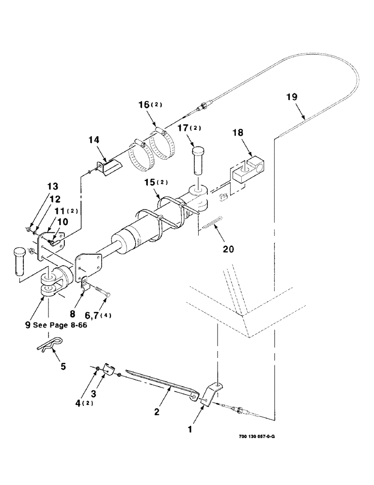 Схема запчастей Case IH 8850 - (08-64) - HYDRAULIC ACTUATOR ASSEMBLY, HEADER TILT (08) - HYDRAULICS