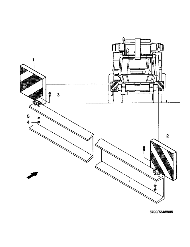 Схема запчастей Case IH 8790 - (170) - PLANKING, PACKAGE WARNING CONSOLES, REAR (90) - PLATFORM, CAB, BODYWORK AND DECALS