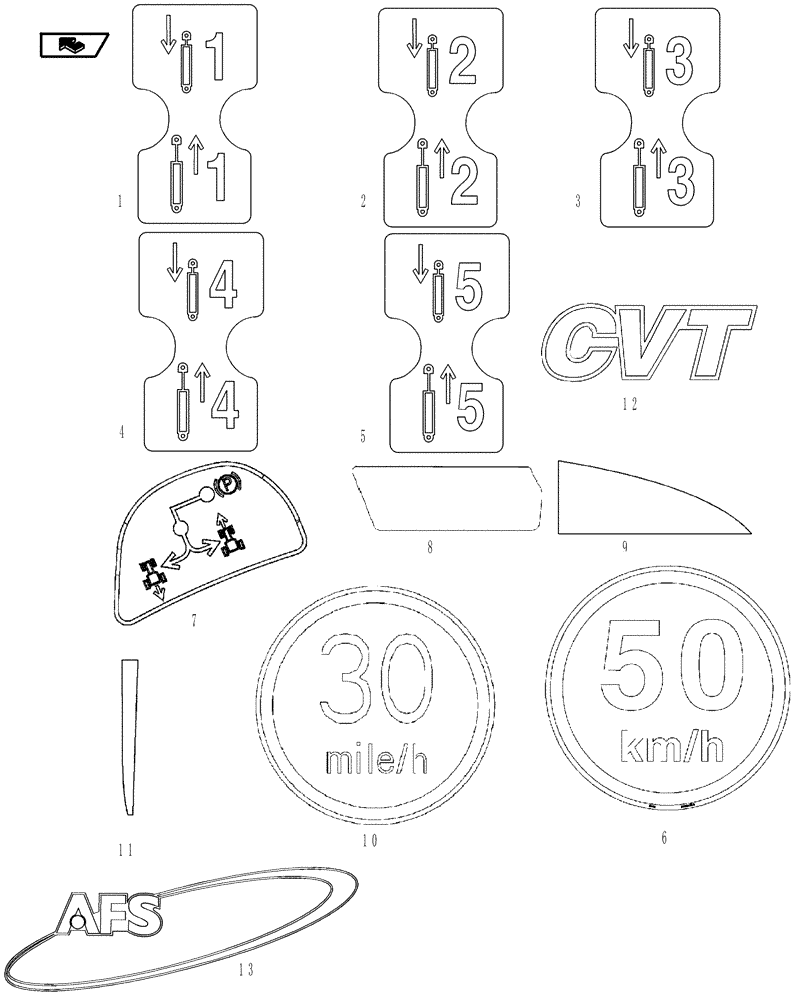 Схема запчастей Case IH MAGNUM 225 - (90.108.01[05]) - DECALS (90) - PLATFORM, CAB, BODYWORK AND DECALS