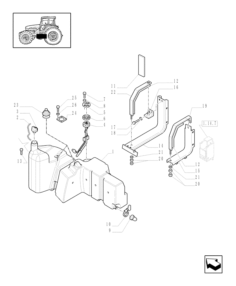 Схема запчастей Case IH MXU115 - (1.14.0/01[01]) - FUEL TANK AND RELATED PARTS - C5533 (02) - ENGINE EQUIPMENT