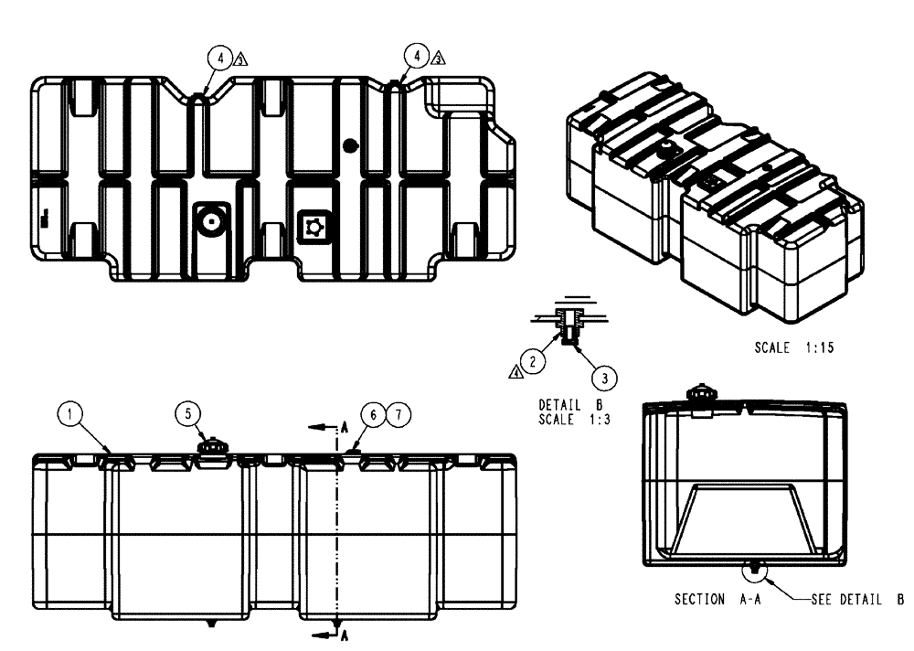 Схема запчастей Case IH FLX4510 - (02-009) - TANK ASSEMBLY, 150 GALLON FUEL (01) - ENGINE